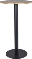 Stoły - Signal Stół barowy okrągły BT-005 dąb artisan/czarny fi 60 cm - miniaturka - grafika 1
