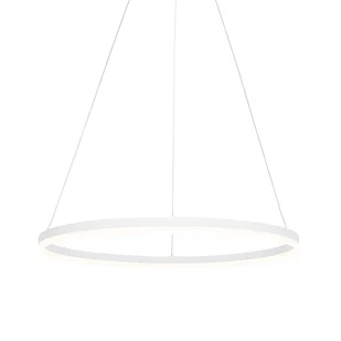 QAZQA Designerska lampa wisząca biała 80 cm z 3-stopniową regulacją ściemniania LED - Anello - Lampy sufitowe - miniaturka - grafika 1