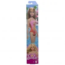 Lalka Barbie plażowa w różowym kostiumie HPV19 Mattel - Lalki dla dziewczynek - miniaturka - grafika 1