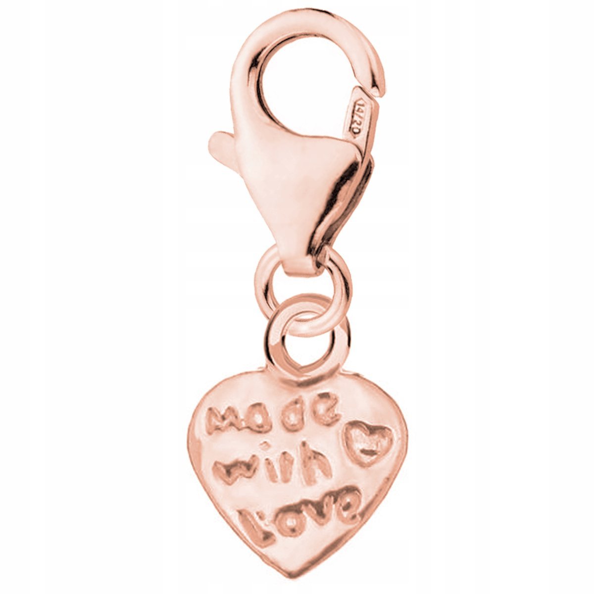 Zawieszka Pozłacana Karabińczyk z Sercem Serduszkiem Serce Love SREBRO 925