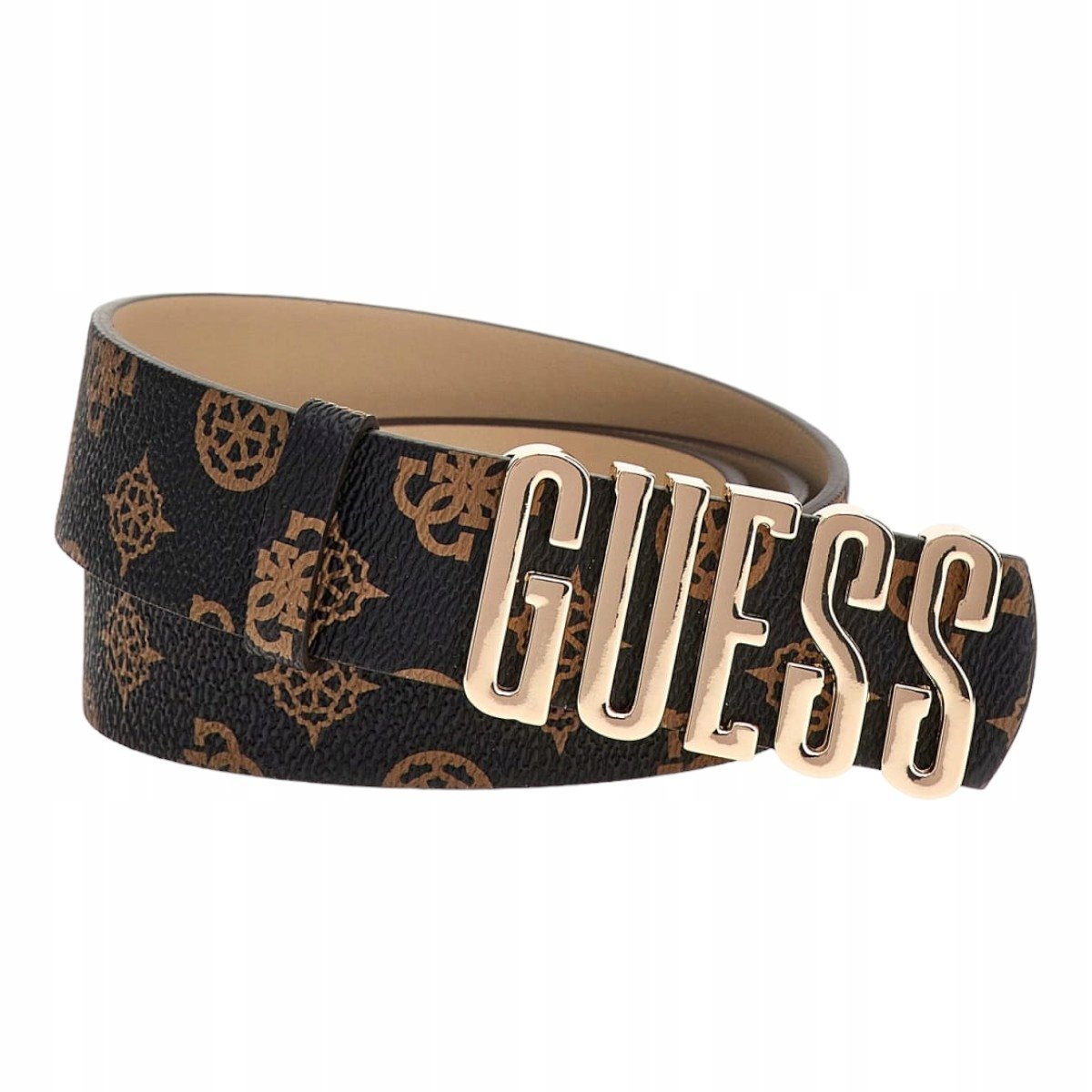 GUESS PASEK DAMSKI EVELUNE NOT ADJ PANT BRĄZOWY r.L