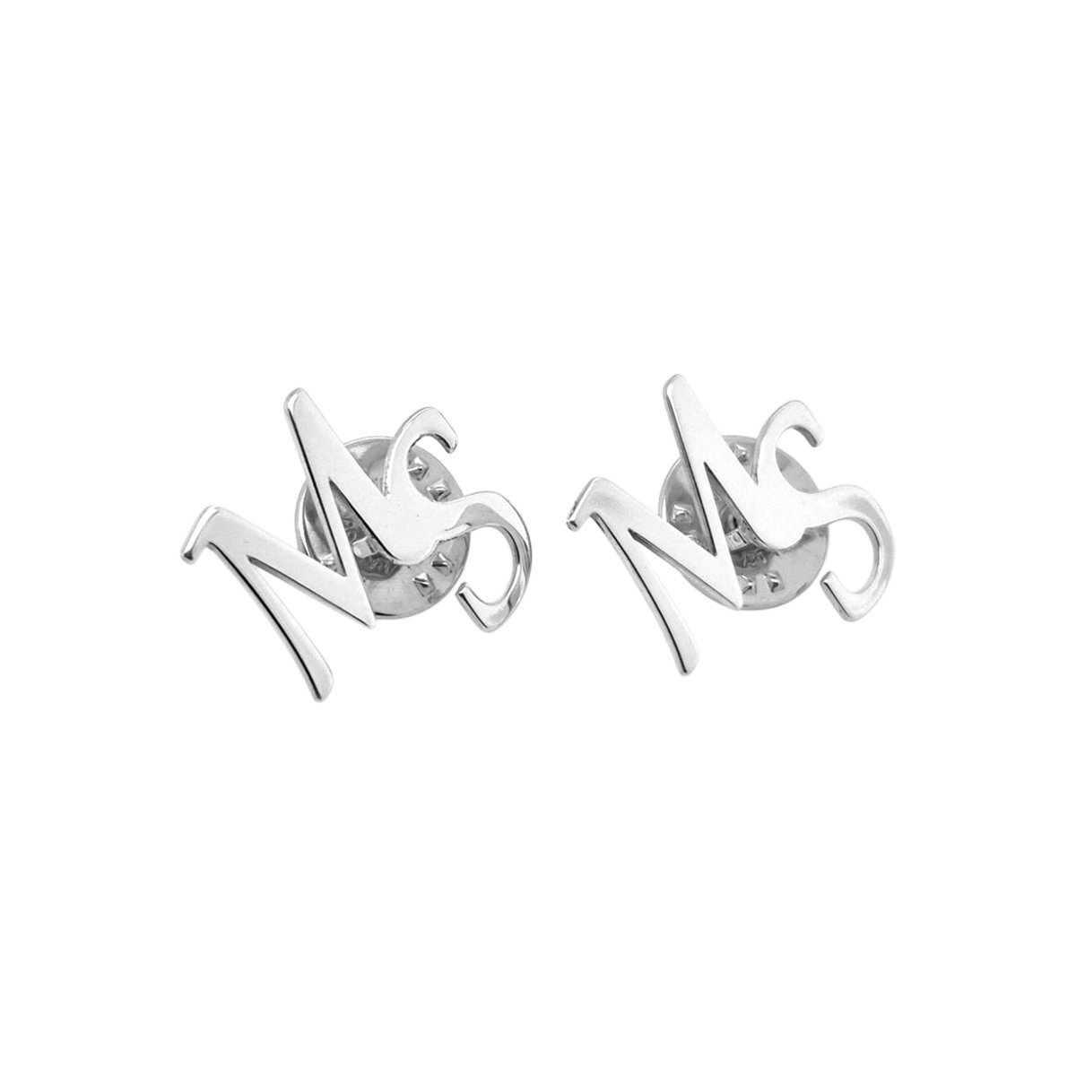 Przypinki do butonierki inicjały - piny (PP-MS) 2 szt. [925]