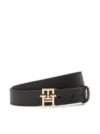 Paski - Tommy Hilfiger Pasek Damski Th Modern 2.5 AW0AW17496 Czarny - miniaturka - grafika 1