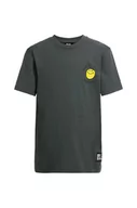 Koszulki dla dziewczynek - Jack Wolfskin t-shirt bawełniany dziecięcy SMILEYWORLD kolor zielony z nadrukiem - miniaturka - grafika 1