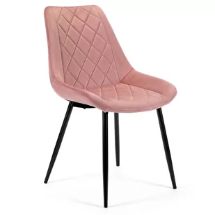 4x Welurowe krzesło tapicerowane pikowane SJ.0488 Różowe - Krzesła - miniaturka - grafika 1