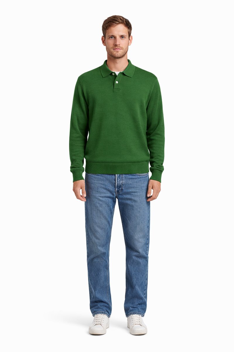 LEVIS SWETER MĘSKI Z BAWEŁNY Z KOŁNIERZEM Z PODSZYCIEM ZIELONY M 1I1E