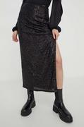 Spódnice - Abercrombie & Fitch spódnica kolor czarny midi prosta - miniaturka - grafika 1