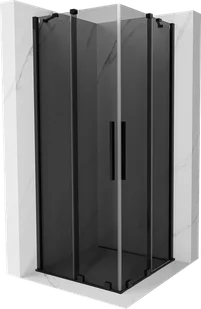 Mexen Velar Duo kabina prysznicowa rozsuwana 90x90 cm, grafit, czarna - 871-090-090-42-70 - Kabiny prysznicowe - miniaturka - grafika 1