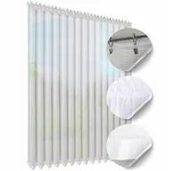 Firany - Firana prosta gotowa balkon 220x200 z Lamówka Biała firany gładkie salon - miniaturka - grafika 1