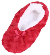 Kapcie damskie - Czerwono-Białe, Puszystec Kapcie - miniaturka - grafika 1