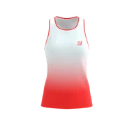 Koszulki sportowe damskie - COMPRESSPORT Koszulka biegowa damska PERFORMANCE SINGLET fluo red/white - miniaturka - grafika 1