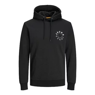 JACK & JONES Męska bluza z kapturem Jjwarrior Sweat Hood, czarny/nadruk: duży, XL - Bluzy męskie - miniaturka - grafika 1