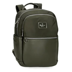 Pepe Jeans Christine Plecak na laptopa do 12 cali Zielony 25 x 36 x 10 cm Poliester z akcentami ze sztucznej skóry 9L by Joumma Bags, Zielony, Talla única, plecak na laptopa - Torby na laptopy - miniaturka - grafika 1