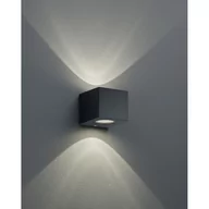 Lampy ogrodowe - Reality Leuchten Kanciasty kinkiet zewnętrzny LED Cordoba, czarny - miniaturka - grafika 1