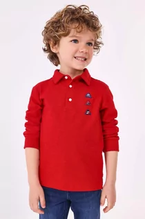 Bluzki dla chłopców - Mayoral longsleeve dziecięcy kolor czerwony z aplikacją - grafika 1