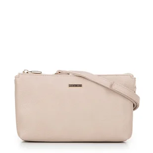 Crossbody z ekoskóry dwukomorowa beżowo - szara - Torebki damskie - miniaturka - grafika 1