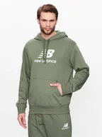 Bluzy męskie - New Balance Bluza MT31537 Zielony Relaxed Fit - miniaturka - grafika 1