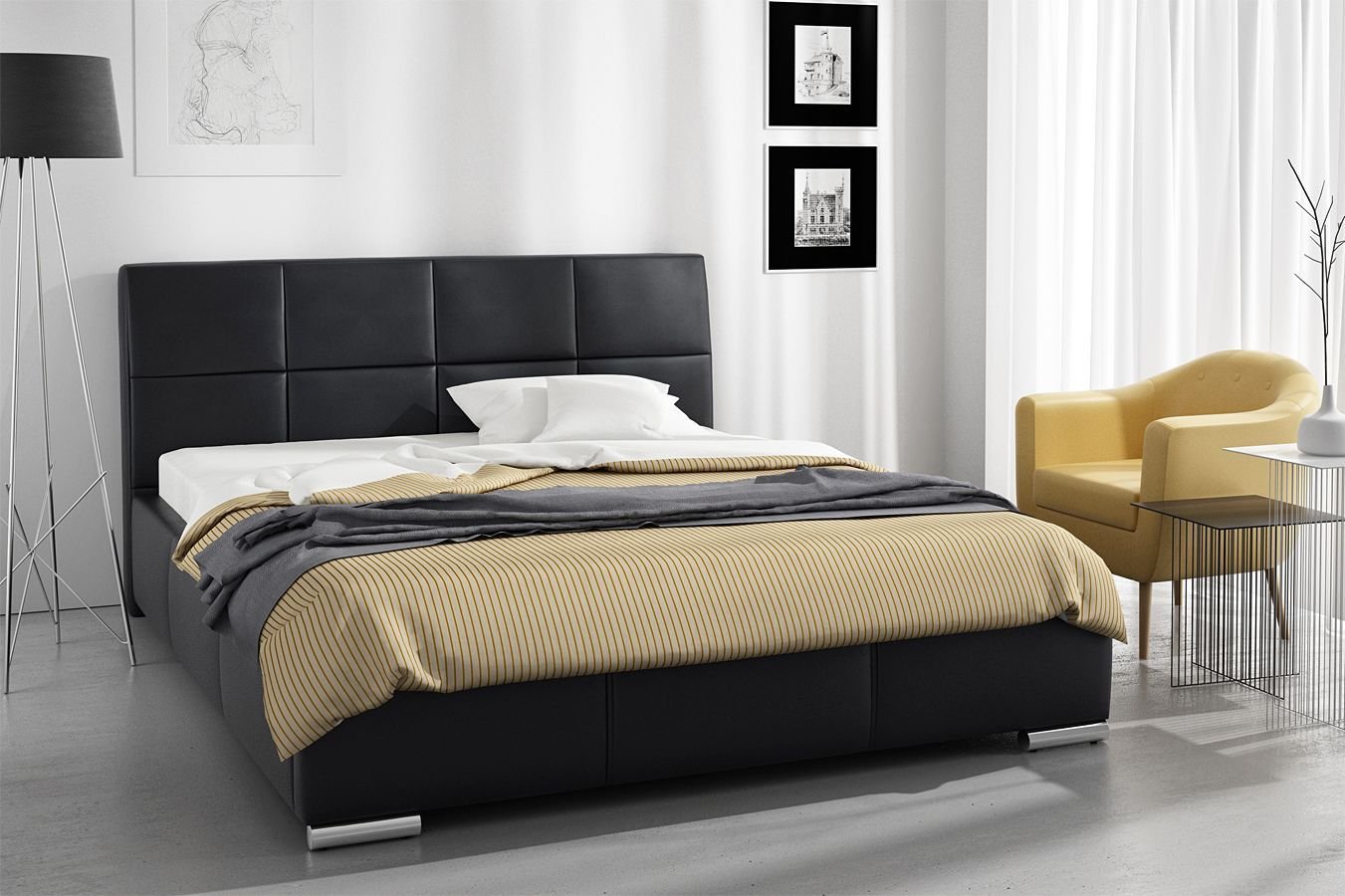 Elior Łóżko tapicerowane Nova 2X 200x200 - 44 kolory