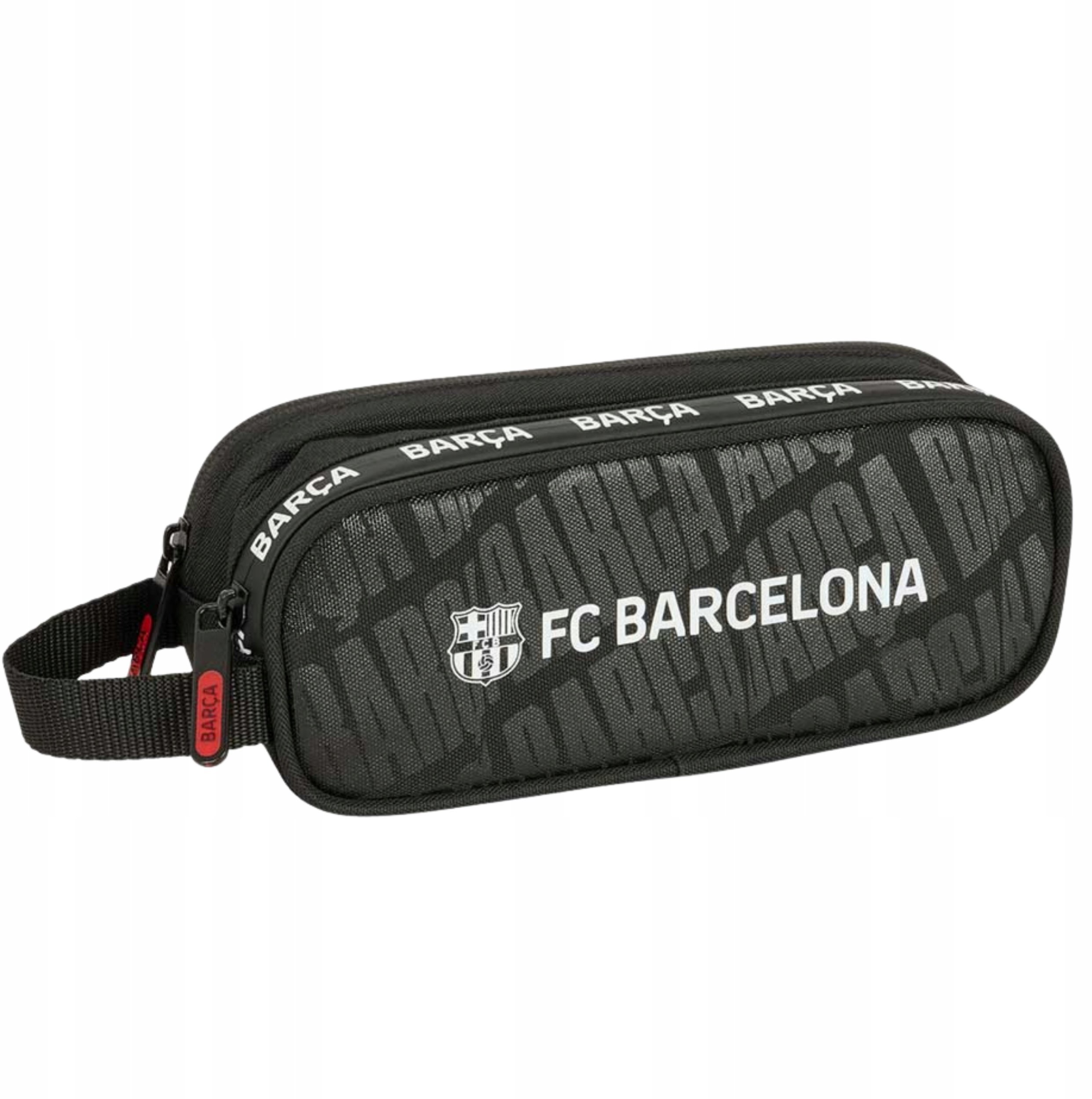 Piórnik Szkolny Podwójny FC Barcelona Logo Saszetka Czarny Zamek 25/26