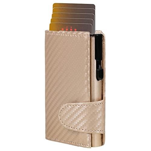CLICKSAFE Uniseks portfel na monety akcesoria podróżne, szampański, 10,0 x 6,5 x 2,5 cm