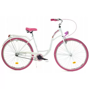 Rower Dallas City 28" 1spd - biały z różem - Rowery - miniaturka - grafika 1