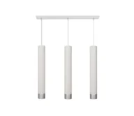 Lampy sufitowe - LED Żyrandol na lince TUBA 3xGU10/4,8W/230V białe/matowy chrom - miniaturka - grafika 1