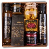Zestawy upominkowe - ZESTAW KOSZ PREZENTOWY upominek herbata syropy miód konfitura cytryny box - miniaturka - grafika 1