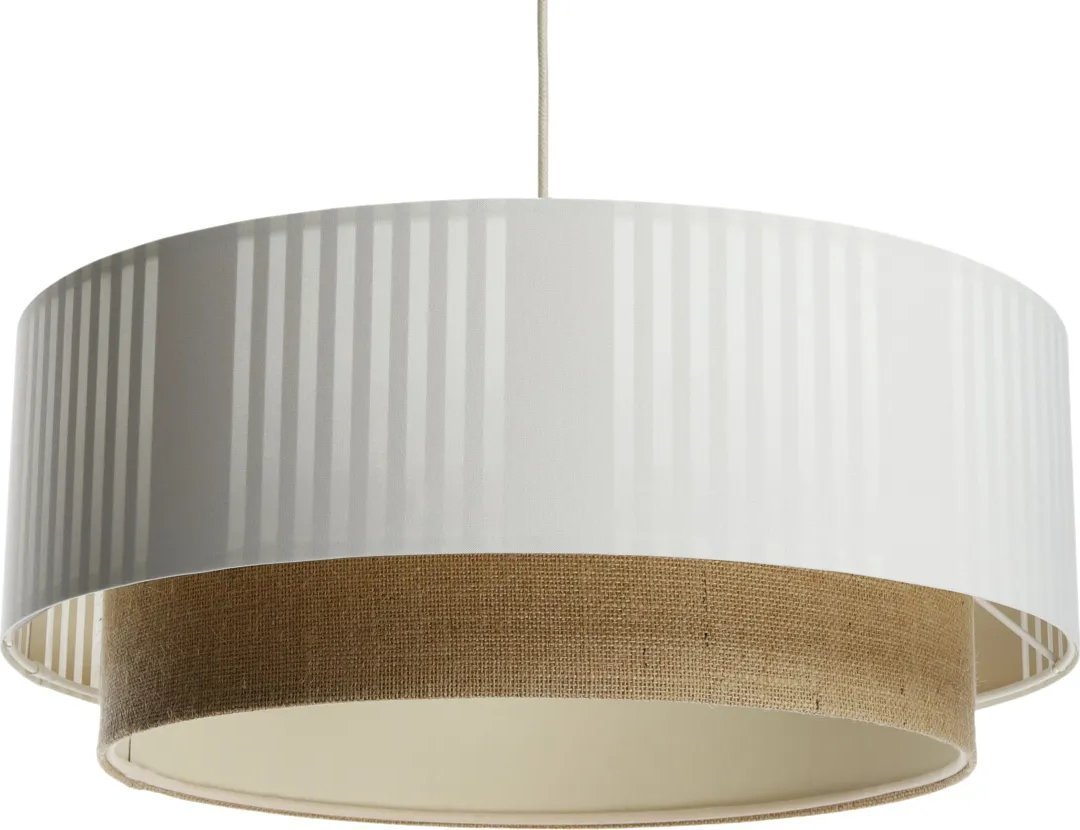 Lampa wisząca DUO LAMI LINE 50x20 biała/jutowa BPS KONCEPT