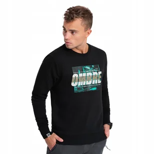 Męska bluza z nadrukiem zakładana przez głowę czarna V3 OM-SSPS-0156 S - Bluzy męskie - miniaturka - grafika 1