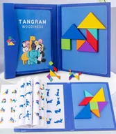 Zabawki interaktywne dla dzieci - TANGRAM MAGNETYCZNY DREWNIANA UKŁADANKA KLOCKI MAGNETYCZNE GRA EDUKACYJNA - miniaturka - grafika 1