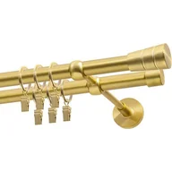 Karnisze - Karnisz DECASTYL Stożek z kółkami podwójny 400 cm Mosiądz Satyna - miniaturka - grafika 1