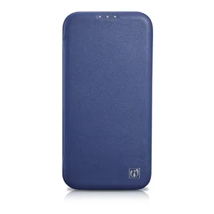 iCarer CE Premium Leather Folio Case skórzane etui iPhone 14 Plus z klapką magnetyczne MagSafe niebieski (WMI14220715-BU) - Etui i futerały do telefonów - miniaturka - grafika 2