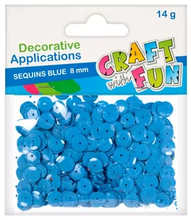 Craft With Fun Cekiny, niebieskie metaliczne kółka 8 mm - wysyłka w 24h !!! - Scrapbooking - miniaturka - grafika 1
