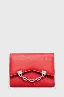 Portfele - Karl Lagerfeld portfel skórzany damski kolor czerwony - miniaturka - grafika 1