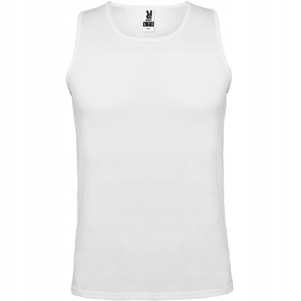 Techniczna koszulka męska na ramiączkach TOP Tanktop ROLY PD0350 WHITE L