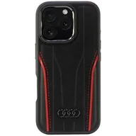 Etui i futerały do telefonów - Audi Genuine Leather MagSafe iPhone 16 Pro 6.3" czarno-czerwony/black-red hardcase AU-TPUPCMIP16P-R8/D3-RD - miniaturka - grafika 1