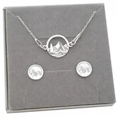 Zestawy biżuterii dla kobiet - KOMPLET SREBRNY celebrytka 925 GÓRY + GRAWER - miniaturka - grafika 1