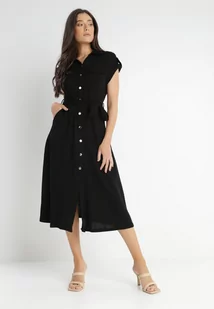 Czarna Sukienka Koszulowa Phinitrite - Sukienki - miniaturka - grafika 1