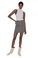 Spódnice - TRENDYOL Women's damska mini spódnica ołówkowa trapezowa trapezowa, szara, 36, Gray, 36 - miniaturka - grafika 1