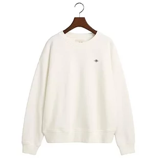 GANT Damska bluza REL Shield C-Neck Sweat, Eggshell, standardowa, Eggshell - Bluzy damskie - miniaturka - grafika 1