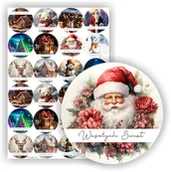 Akcesoria do pakowania - Świąteczne naklejki etykiety nalepki na święta Boże Narodzenie ma prezenty upominki paczki pod choinkę, arkusz 24 szt., drukant E-BN_03 - miniaturka - grafika 1