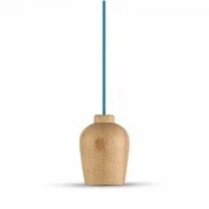 Lampy sufitowe - v-tac Oprawa Wisząca V-TAC Drewno Niebieski Przewód VT-7778 - miniaturka - grafika 1