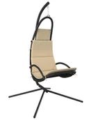 Fotele ogrodowe wiszące - Elior Kremowy fotel wiszący ogrodowy z poduszką T3-T77 - miniaturka - grafika 1