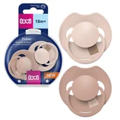 Smoczki uspokajające - LOVI Prime Dynamiczny Smoczek Silikonowy Uspokajający Nude/Blush 18m+ 2-pak - miniaturka - grafika 1