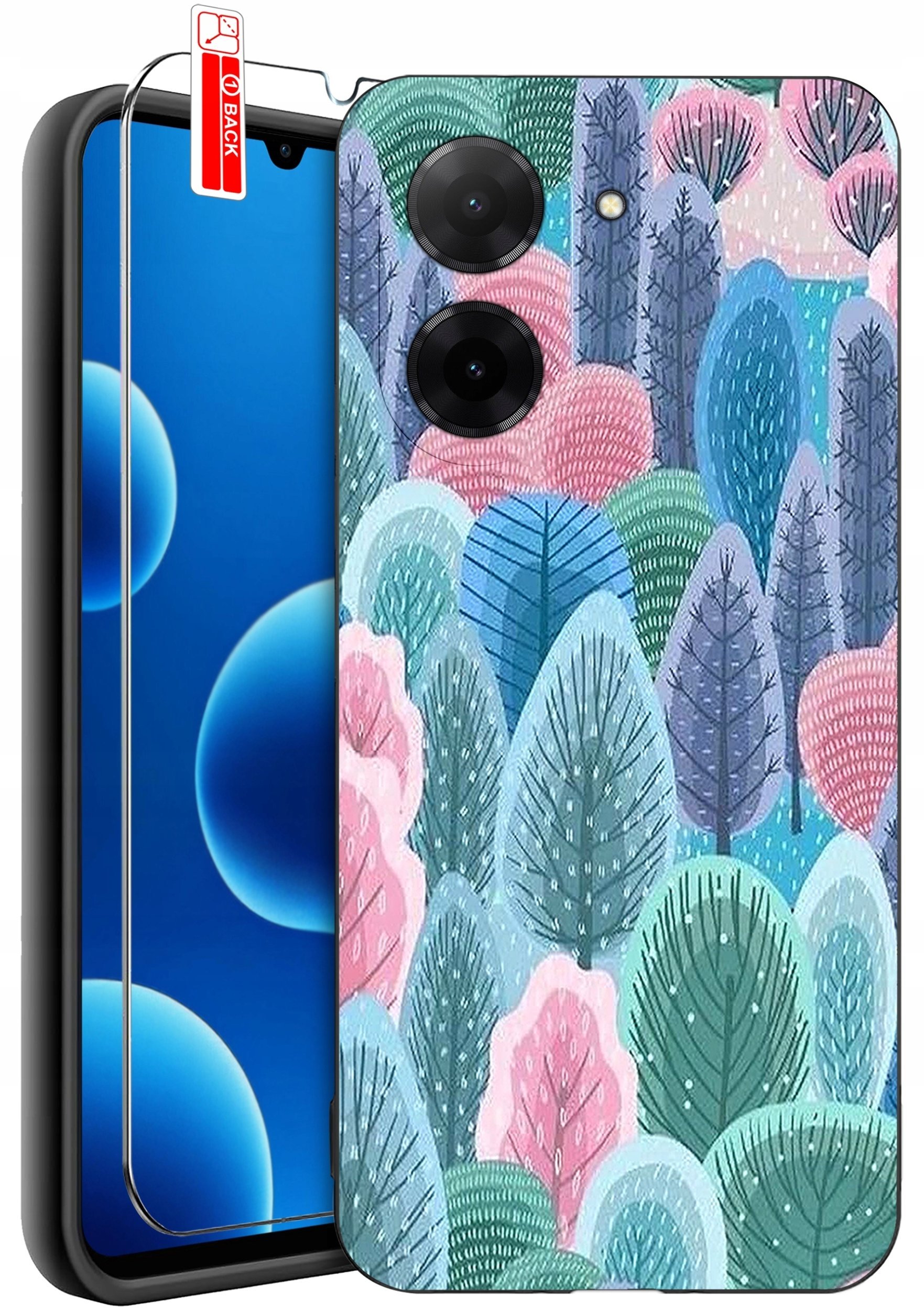 ETUI do Xiaomi Redmi A5 WZORY SILIKONOWE MATT CASE + SZKŁO 9H