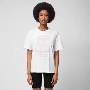 Koszulki sportowe damskie - Damski t-shirt z nadrukiem Outhorn OTHWSS24TTSHF1484 - złamana biel - grafika 1