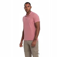 Koszulki męskie - Koszulka męska polo BASIC 100% bawełna ciemnoróżowa V7 OM-POBS-0100 L - miniaturka - grafika 1