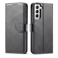 Etui i futerały do telefonów - Magnet Case elegancki futerał etui pokrowiec z klapką i funkcją podstawki Samsung Galaxy S22 Ultra czarny - miniaturka - grafika 1