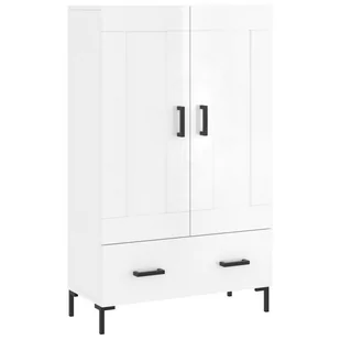 Wysoka szafka, biała z połyskiem, 69,5x31x115 cm Lumarko! - Szafki do salonu - miniaturka - grafika 3