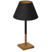 Lampy stojące - Luminex Table lamps 3750 Lampa stołowa lampka 1x60W E27 czarny/naturalny/złoty - miniaturka - grafika 1